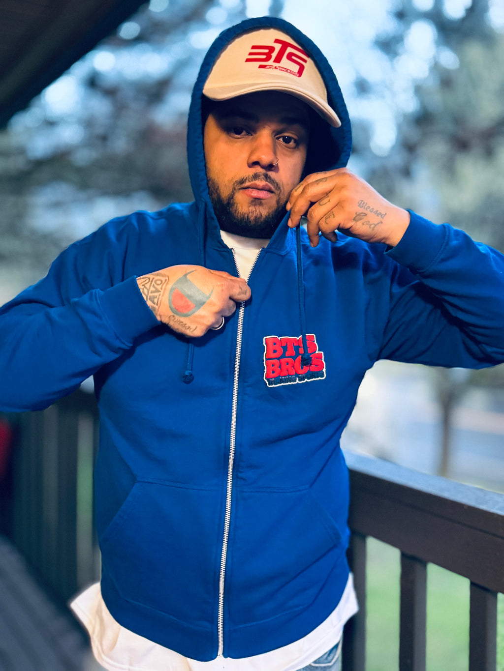 Bros Talking Sports Blue Zip-Up Hoodie