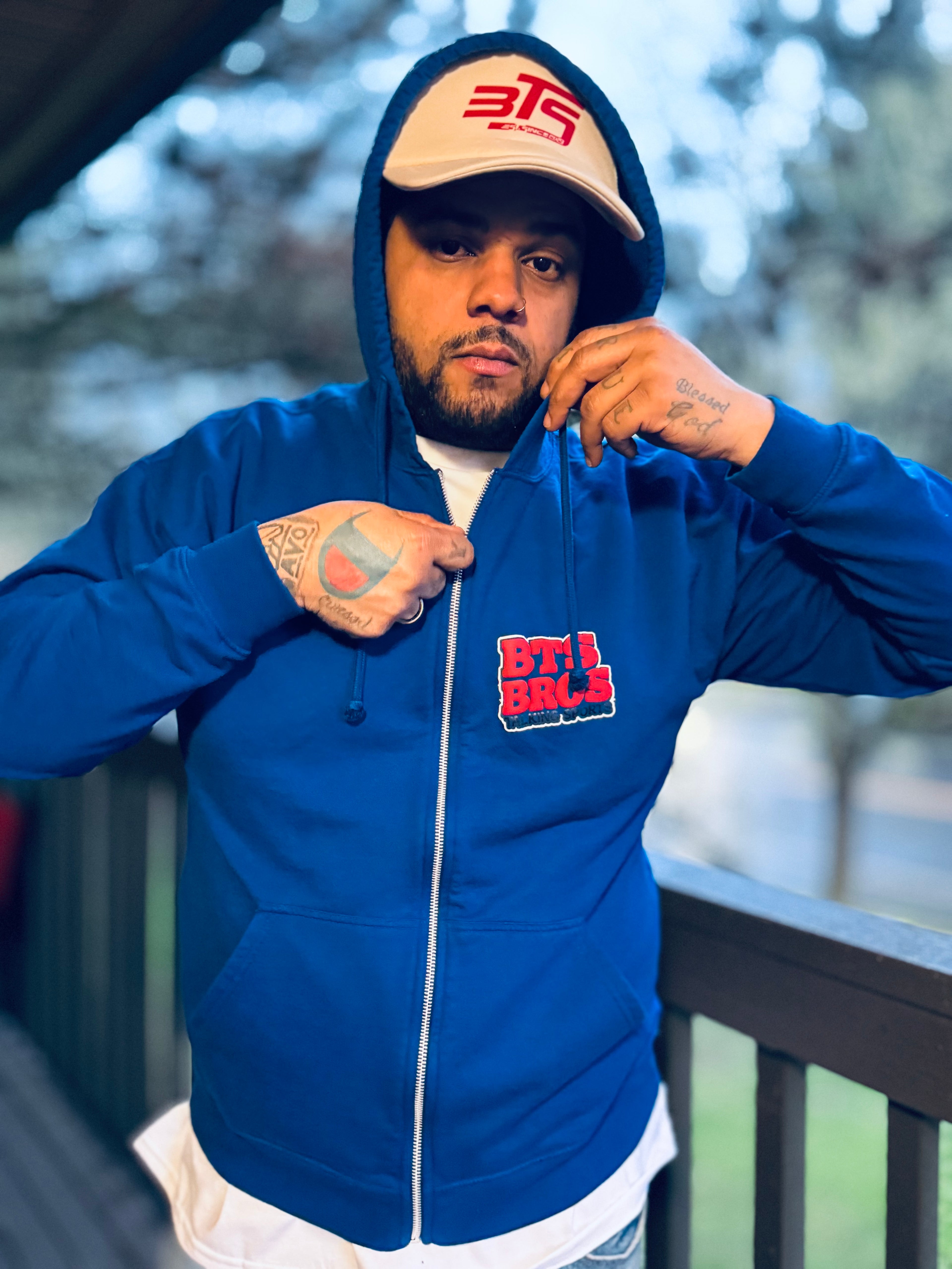 Bros Talking Sports Blue Zip-Up Hoodie